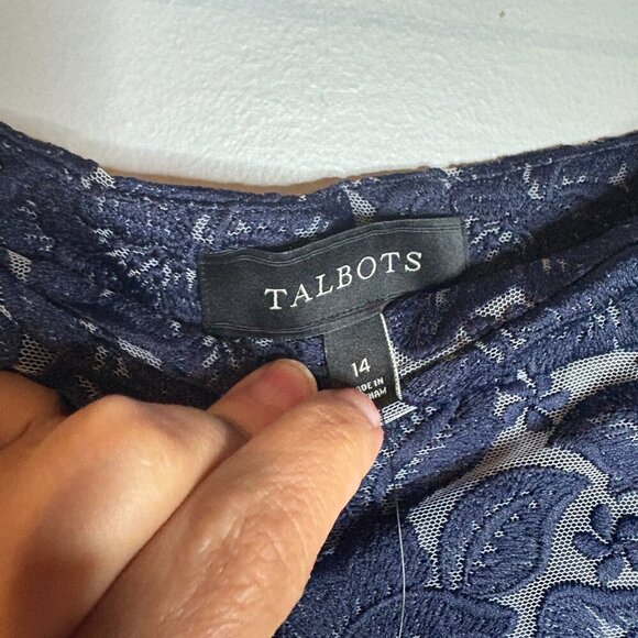 NWT Talbots navy blue lacy A-Line skirt - Picture 4 of 5